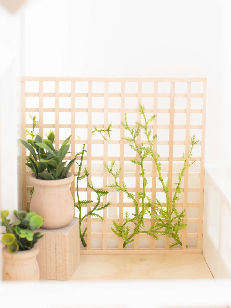 Dollhouse Cube Accent Table & Plant Stand | Natural Wood