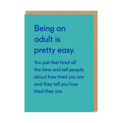 BEING AN ADULT GREETING CARD