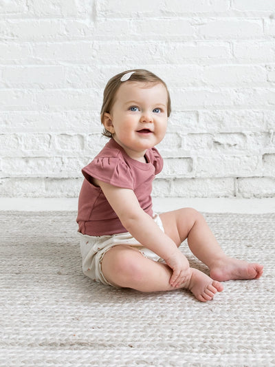 ORGANIC BABY PEARL PETAL SLEEVE BODYSUIT