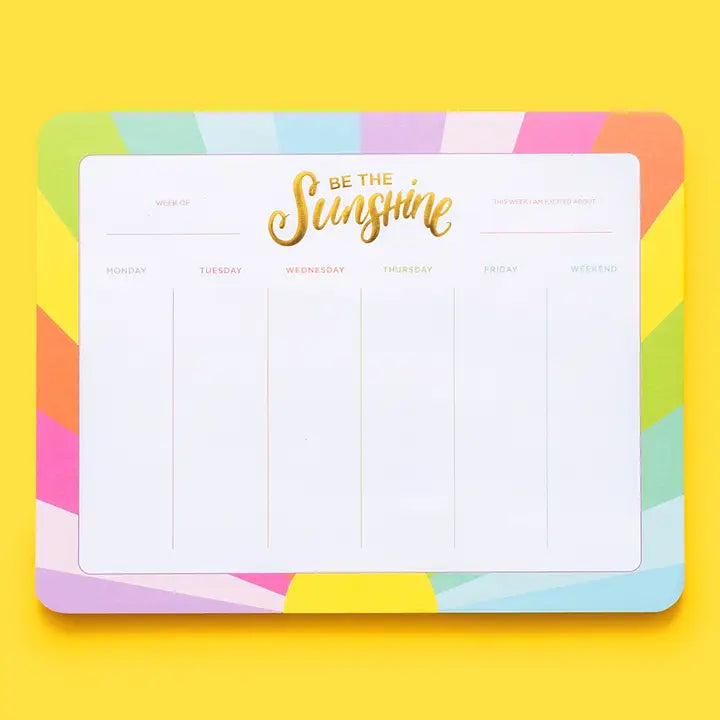 WEEKLY PLANNER - "BE THE SUNSHINE" 52 SHEETS