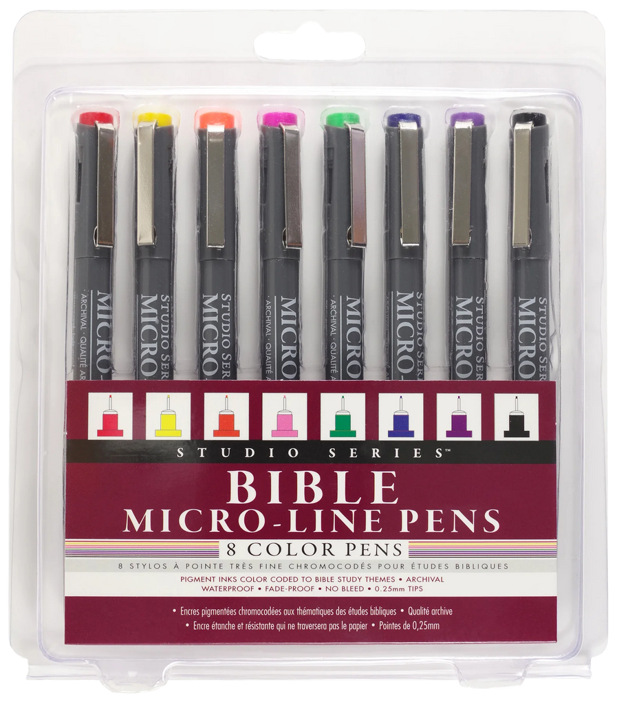 BIBLE MICRO-LINE COLOR PENS (SET OF 8 PENS)