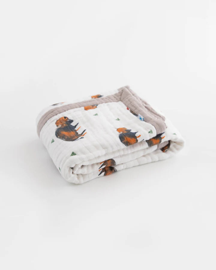 Cotton Muslin Baby Quilt - Bison