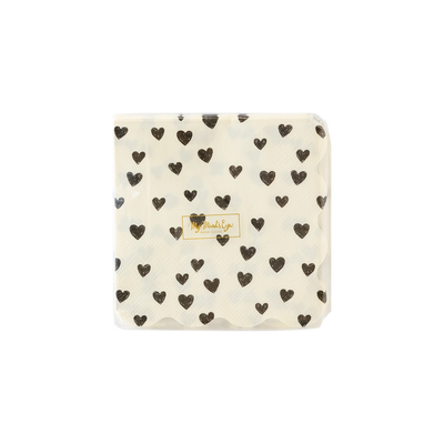 BLACK HEARTS COCKTAIL NAPKIN