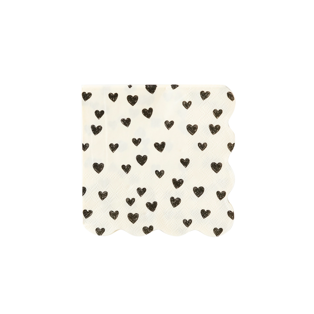 BLACK HEARTS COCKTAIL NAPKIN