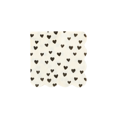 BLACK HEARTS COCKTAIL NAPKIN