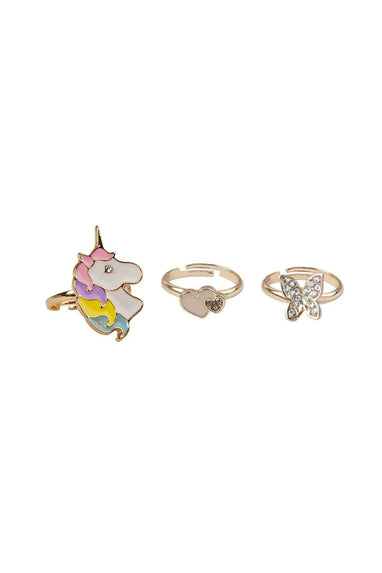 BOUTIQUE BUTTERFLY AND UNICORN RING 3PCS