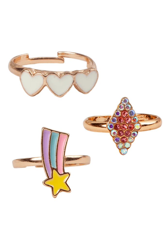 BOUTIQUE HEART STAR RINGS 3PCS