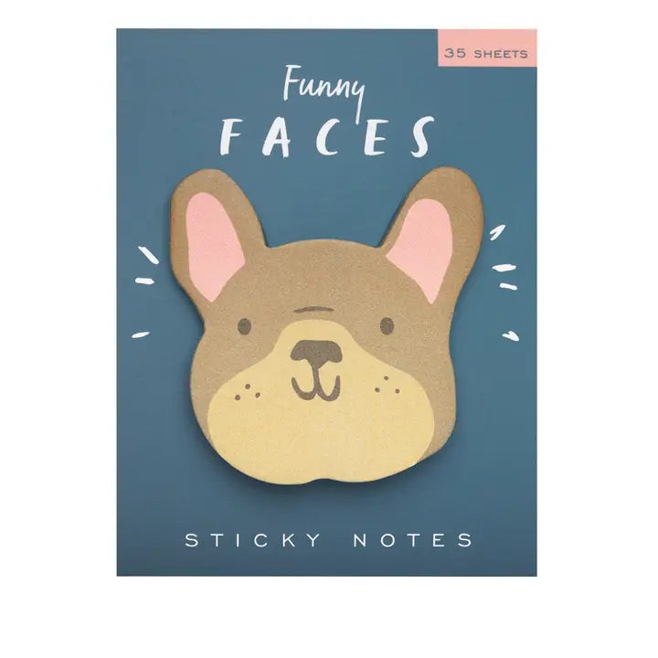 FRENCH BULLDOG FUNNY FACES STICKY NOTES