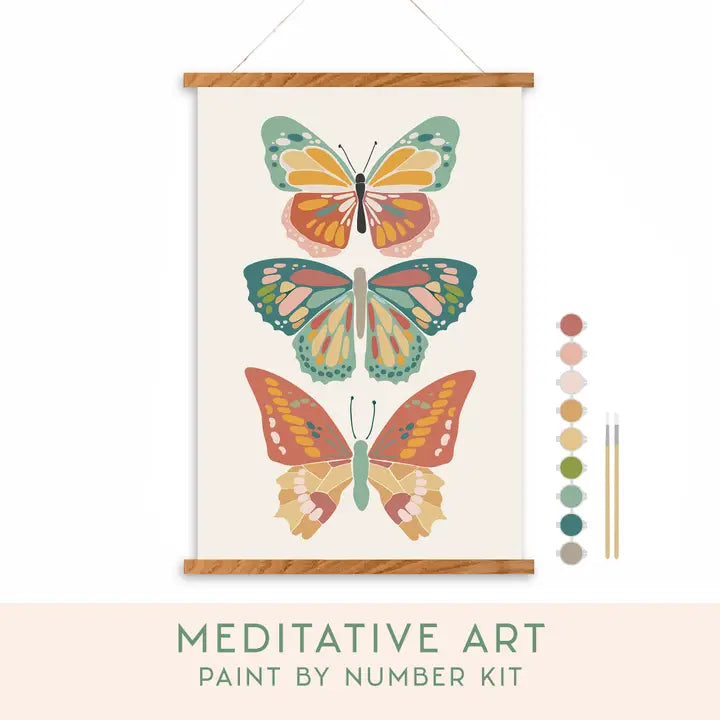 Vibrant Butterflies Meditative Art Paint By Number Kit