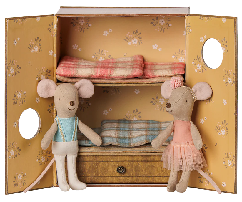Ballet Mice In Dance Studio, Little Sister And Brother