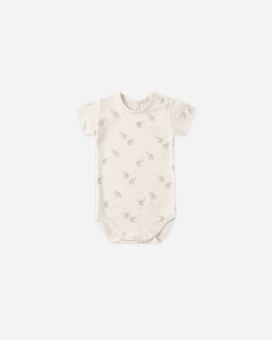 Bamboo Short Sleeve Bodysuit Elephants
