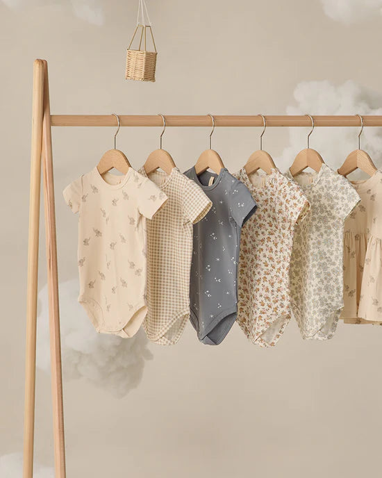 Bamboo Short Sleeve Bodysuit Elephants