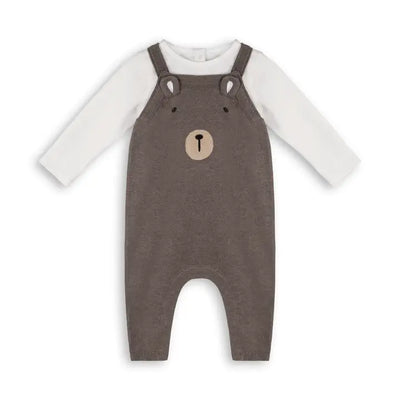 Knit Bear Overall & Bodysuit Set