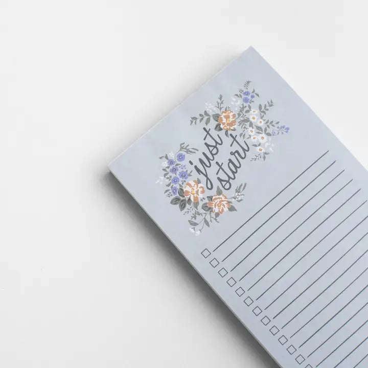 Blossom List Notepad - Blue Floral To-Do List