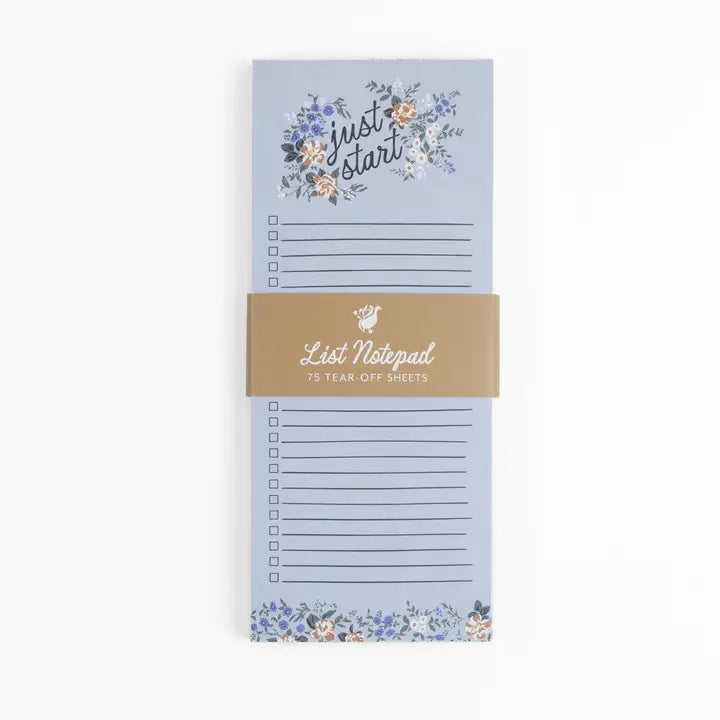 Blossom List Notepad - Blue Floral To-Do List