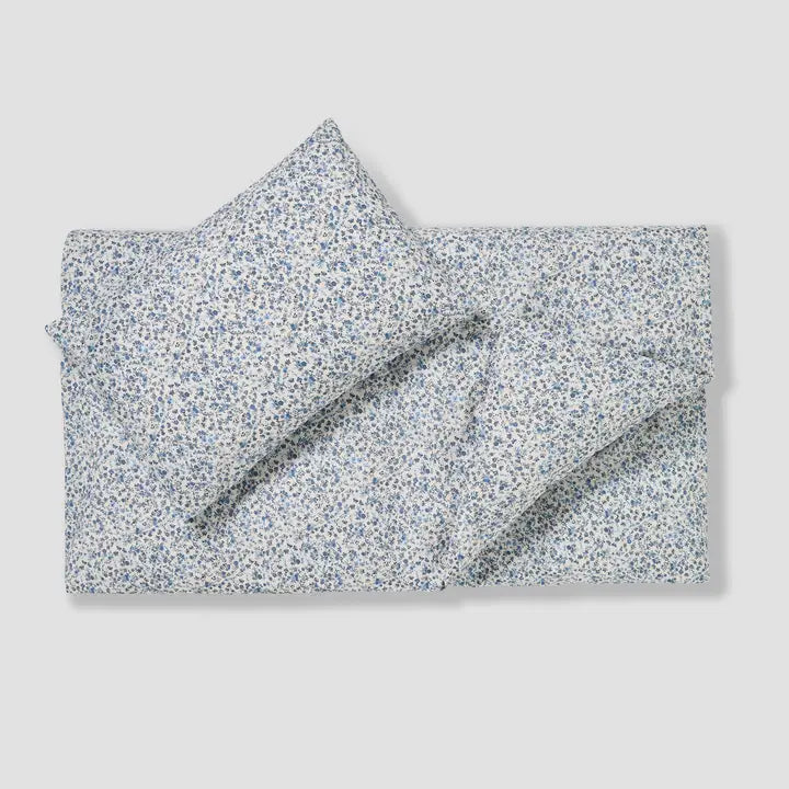 Blue Mini Meadow - Cotton Crib Sheet Set