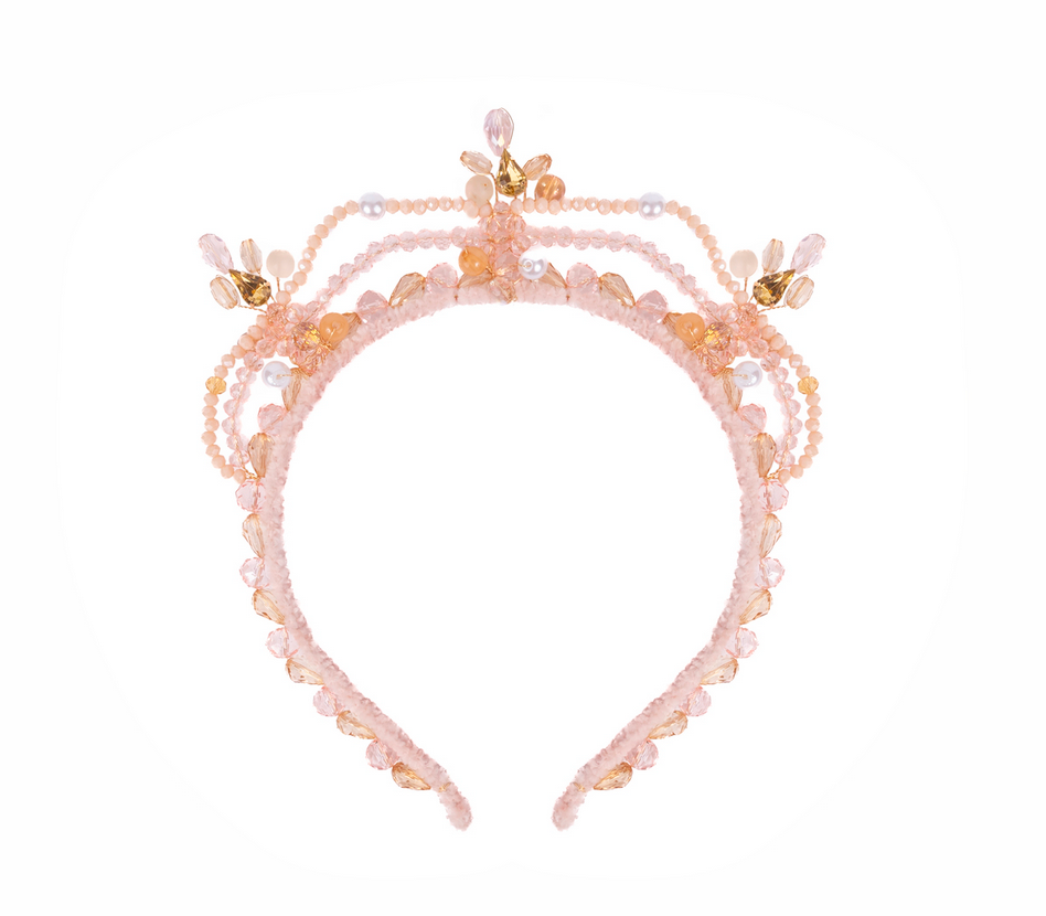 Blushing Crystals Beaded Tiara
