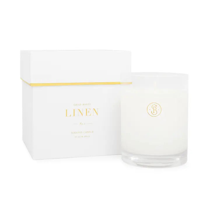 SIGNATURE CANDLE, CRISP WHITE LINEN