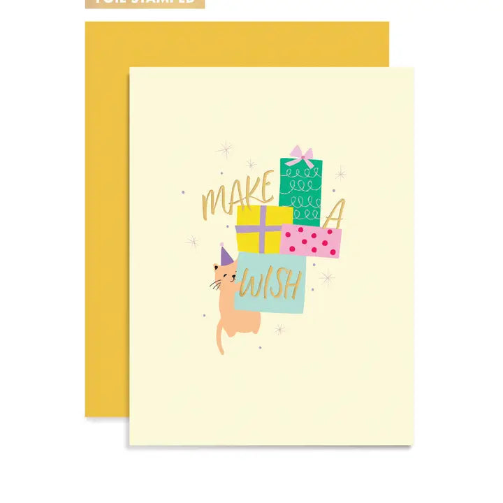 CAT WISHES GREETING CARD