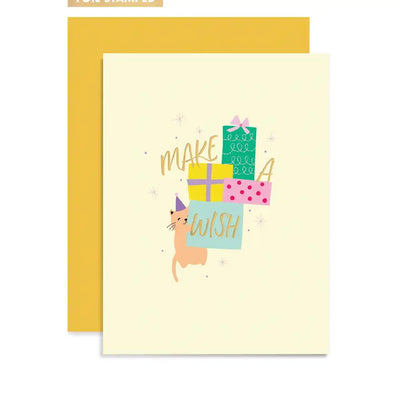 CAT WISHES GREETING CARD