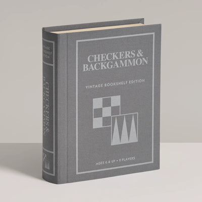 Checkers & Backgammon Vintage Bookshelf Edition