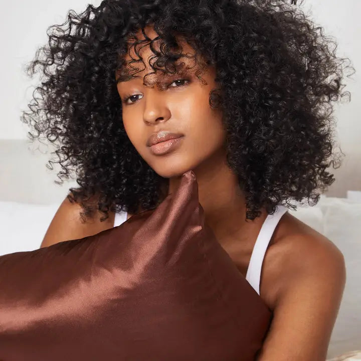 SATIN PILLOWCASE - CHOCOLATE