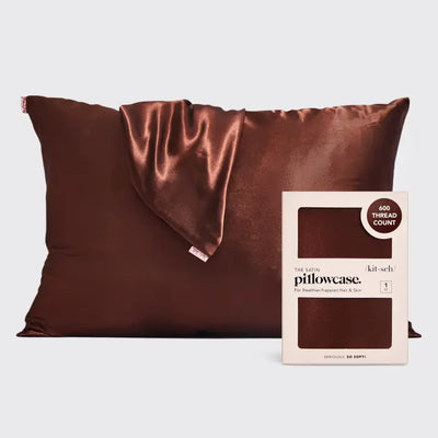 SATIN PILLOWCASE - CHOCOLATE