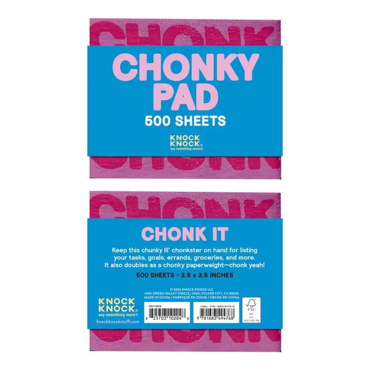 CHONKY CHECKLIST CONKY NOTE