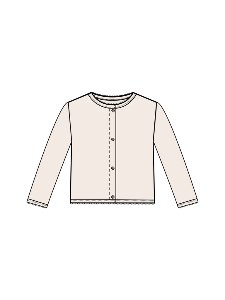 ORGANIC BABY CLARA POINTELLE BUTTON-DOWN CARDIGAN