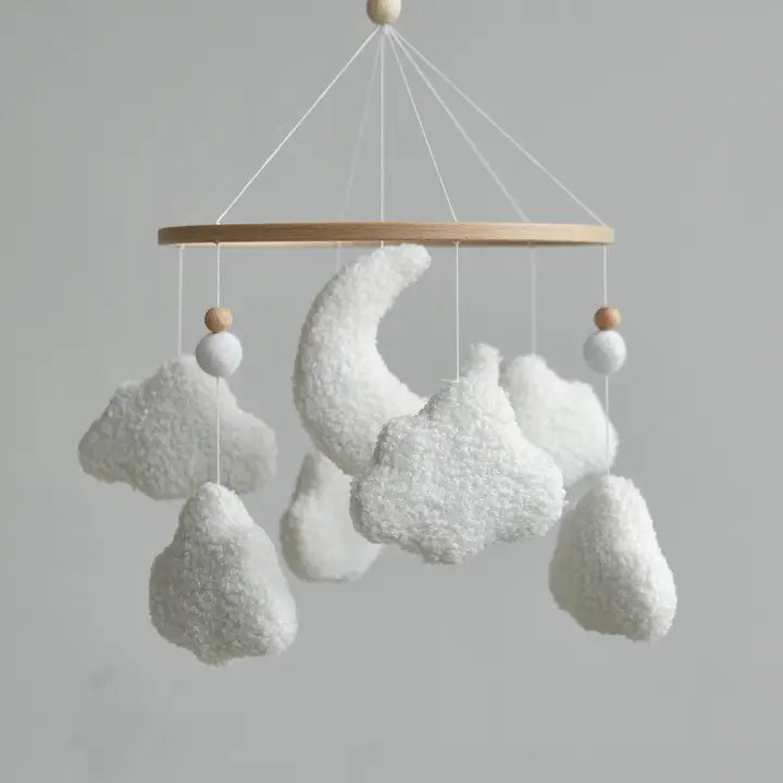 BOUCLE CLOUD BABY CRIB MOBILE, NEUTRAL BABY MOBILE