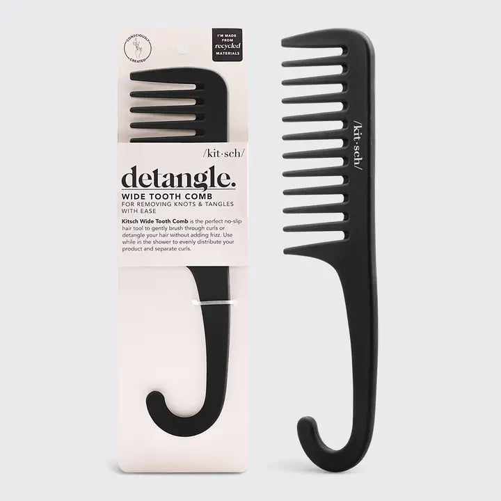 WIDE TOOTH COMB IN RECYCLED PLASTIC