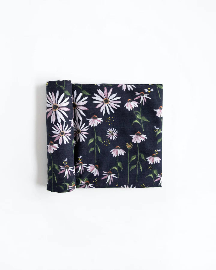 COTTON MUSLIN SWADDLE BLANKET - DARK CONEFLOWER