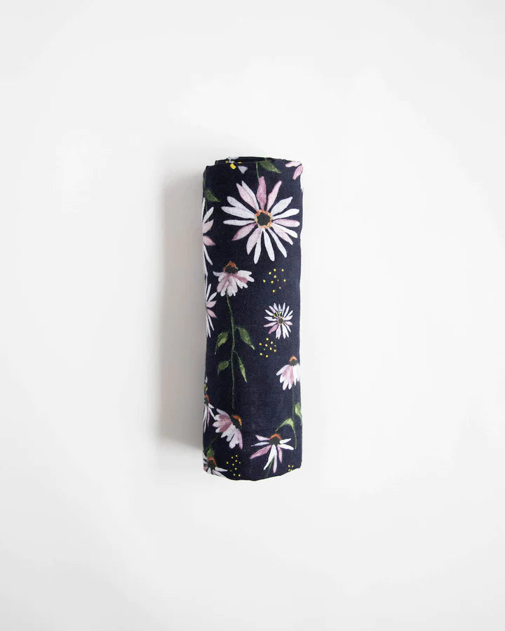 COTTON MUSLIN SWADDLE BLANKET - DARK CONEFLOWER
