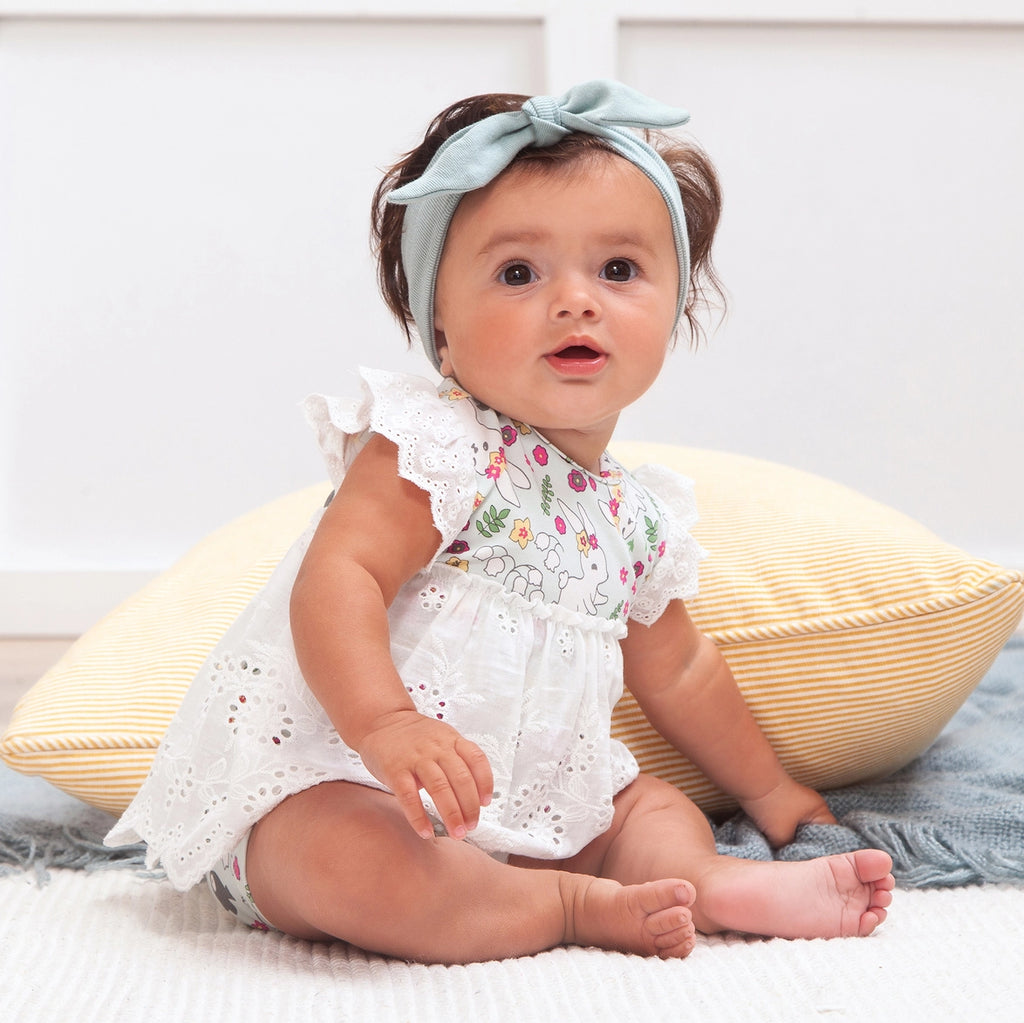 EASTER COTTONTAIL BAMBOO SKIRTED BODYSUIT