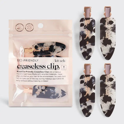 ECO-FRIENDLY MARBLE CLAW CLIPS 4PC SET - BLACK TERRAZZO