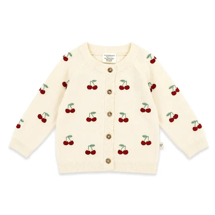 Organic Cherry Embroidered Sweater