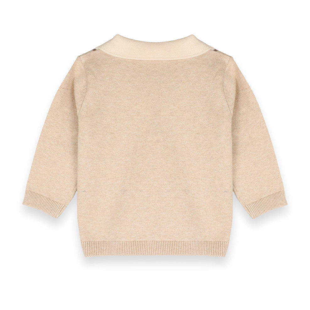 Classic Stripe Polo Knit Baby Pullover & Pant Set - Organic