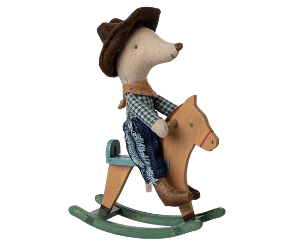 Cowboy Mouse On Rocking Horse, Little Brother
