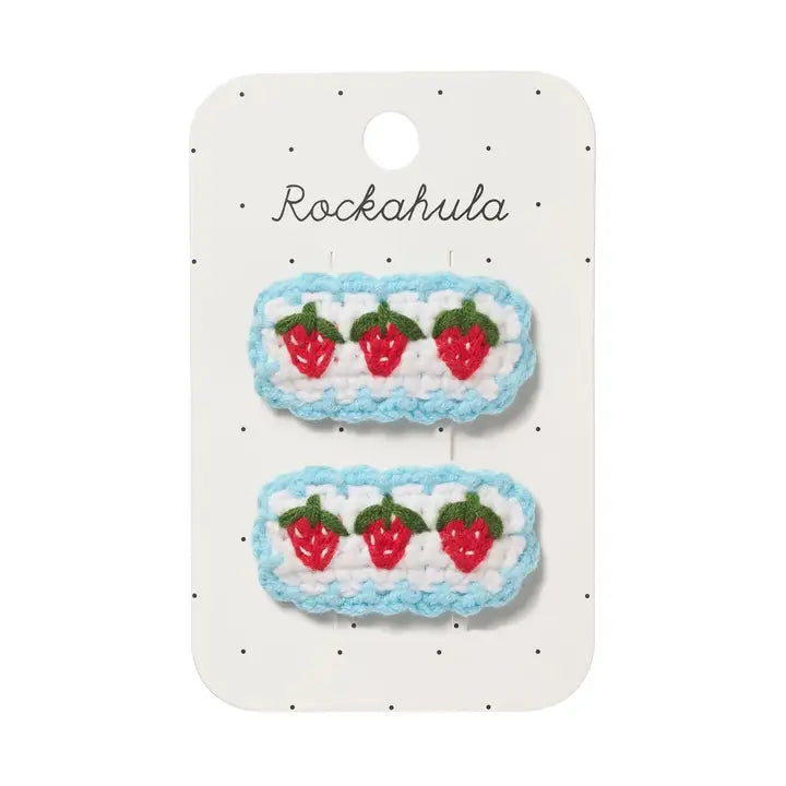 Crochet Strawberry Frill Clips