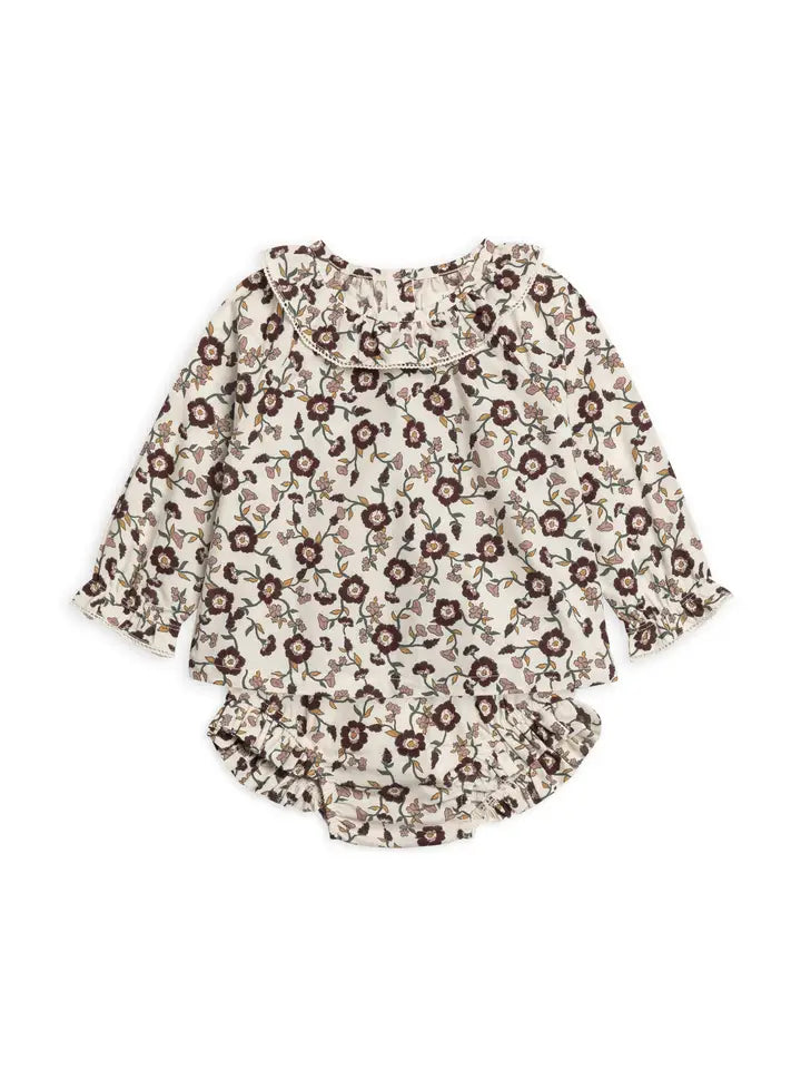 Dorothy Poplin Ruffle Collar Shirt and Bloomer Set