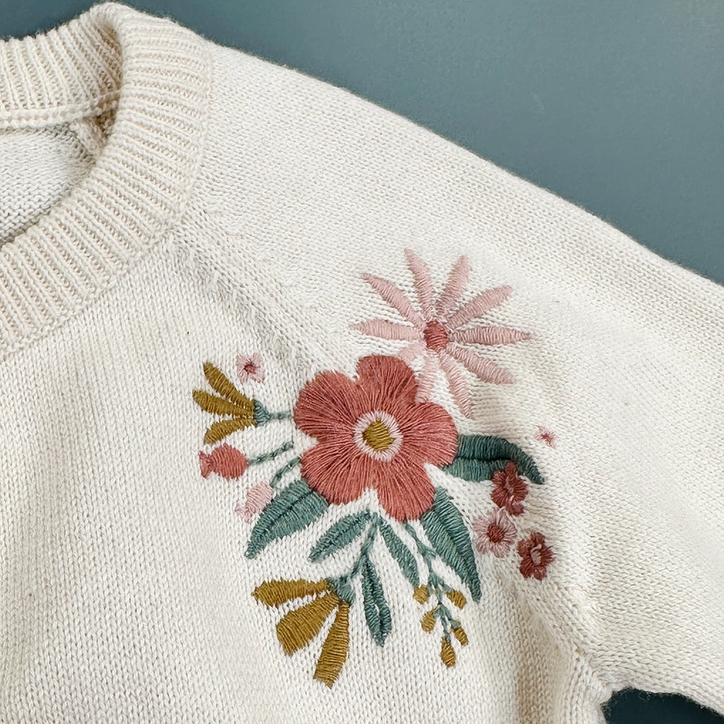 Duck Mommy & Me Embroidered Baby Cardigan Sweater - Organic Cotton