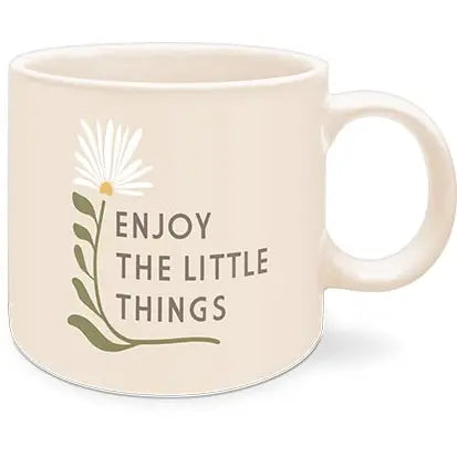 CERAMIC FLOWER MUG WITH DAISY QUOTE