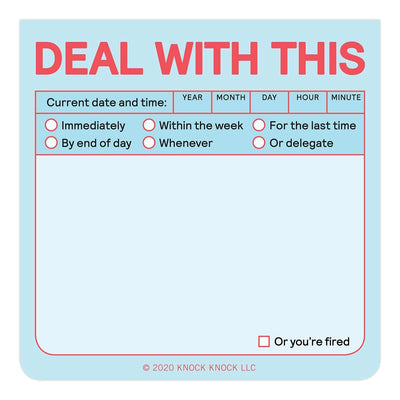 DEAL WITH THIS STICKY NOTE