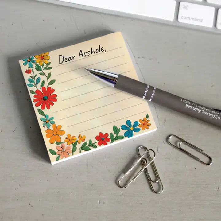 DEAR ASSHOLE - SARCASTIC STICKY NOTEPAD