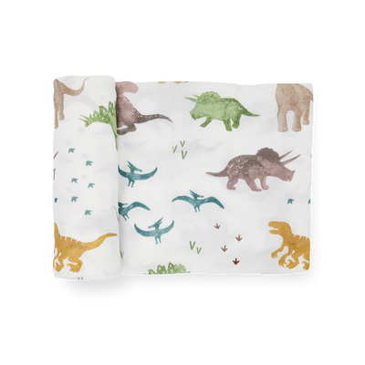 Stretch Knit Swaddle Blanket - Dino Pals