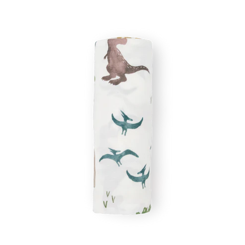 Stretch Knit Swaddle Blanket - Dino Pals