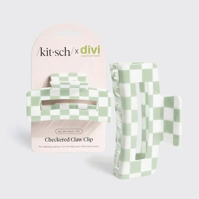 KITSCH X DIVI RECYCLED PLASTIC CHECKERED CLAW CLIP