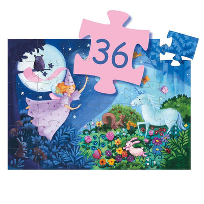 THE FAIRY & THE UNICORN 36PC SILHOUETTE JIGSAW PUZZLE