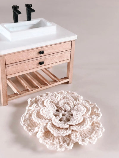 DOLLHOUSE CROCHET FLOWER RUG | NATURAL