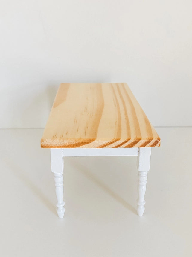 DOLLHOUSE FARM STYLE DINING TABLE | NATURAL WOOD & WHITE